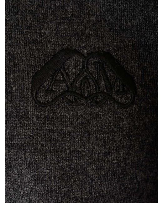 Alexander McQueen Gray Cashmere Crew Neck Sweater for men