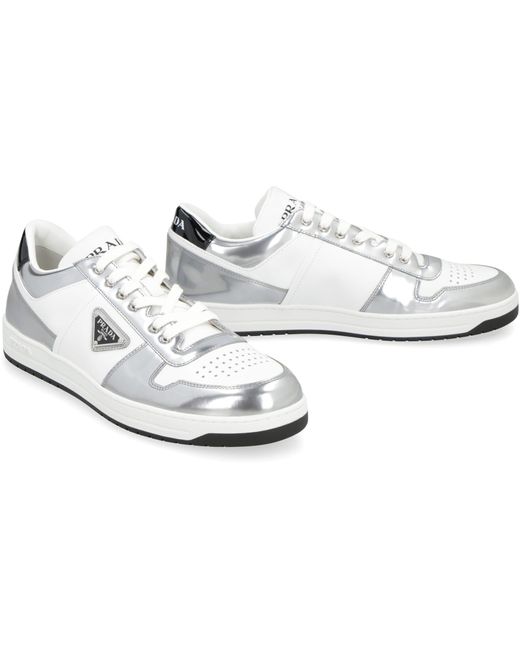 Prada White District Leather Low-top Sneakers for men