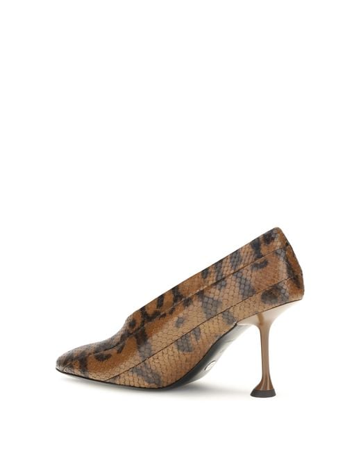 Proenza Schouler Brown Tee Pieced Python-Print Pumps