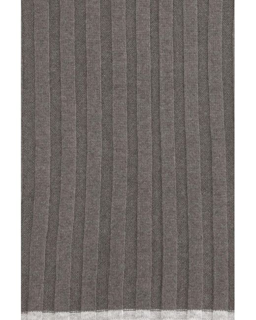 Brunello Cucinelli Gray Cashmere Scarf Kashmir/Capra Hircus for men