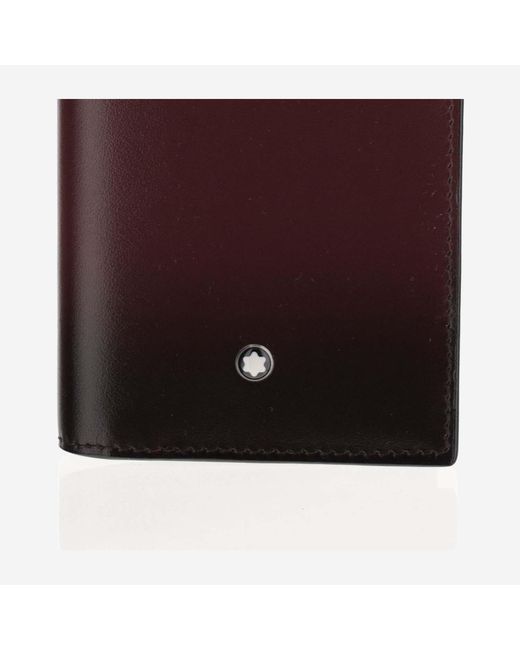 Montblanc Purple Card Holder With 4 Compartments Leather Accessory for men