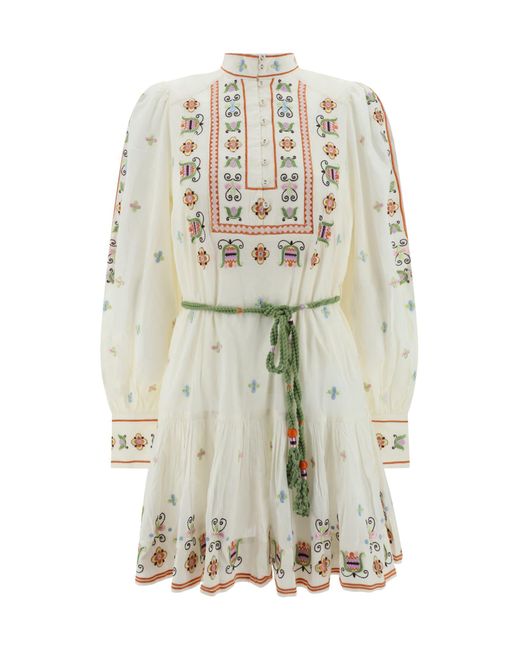 ALÉMAIS Multicolor Lovella Embroidered Cotton Mini Dress