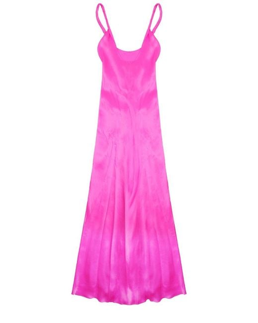 J.W. Anderson Pink Long Dress With Knot Silk
