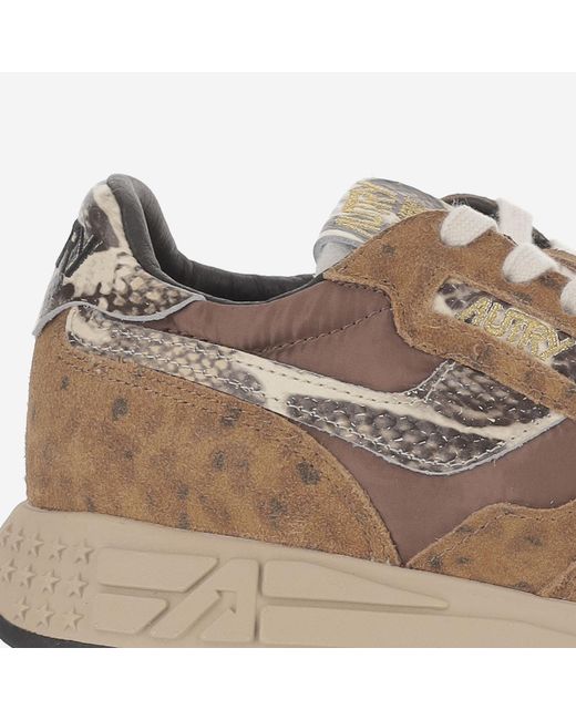 Autry Brown Sneakers Reelwind Leather Trainers