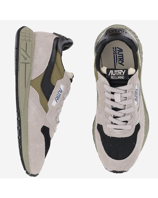 Autry Gray Sneakers Reelwind Leather Trainers for men