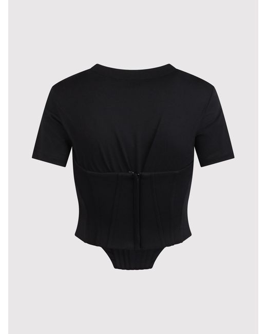 GIUSEPPE DI MORABITO Black T-Shirt With Bustier Detail