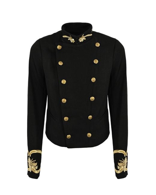 Polo Ralph Lauren Black Double-breasted Military Jacket