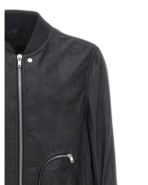 Rick Owens Black 'Bauhaus Flight' Bomber Jacket for men