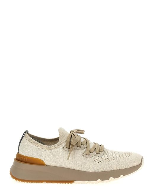 Brunello Cucinelli Natural Cotton Low Top Sneakers for men