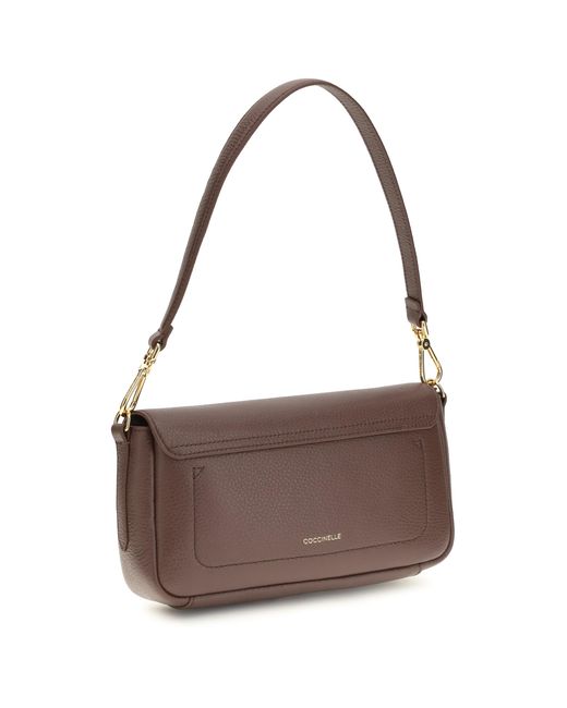 Coccinelle Brown Shoulder Bag C-Me Lock Calf Leather (Bos Taurus)