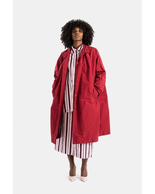 Casey Casey Red Oversize Cuore Coat