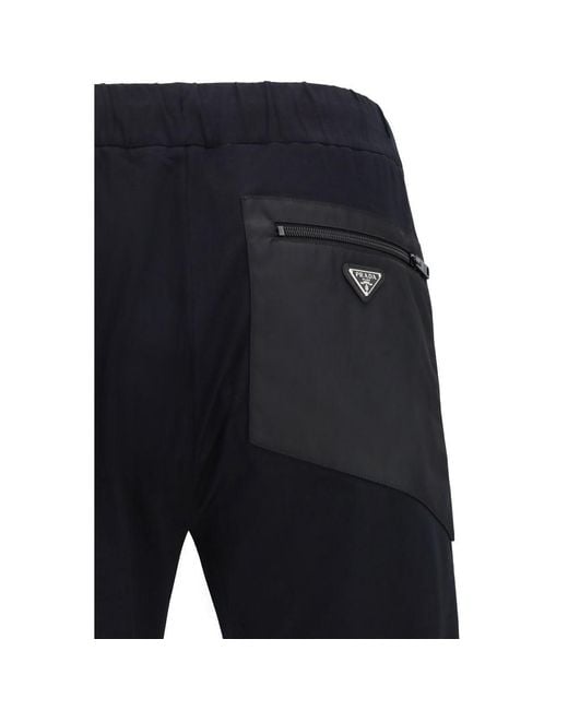 Prada Black Nylon Athletic Pants for men