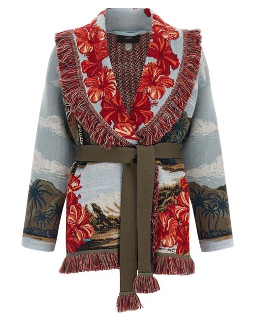 Alanui Red 'Hidden Bay' Cardigan