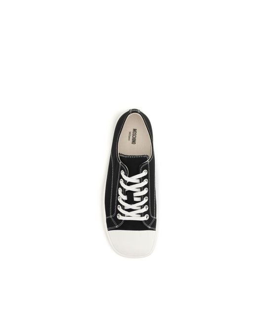 Moschino Black Cotton Low Top Sneakers for men