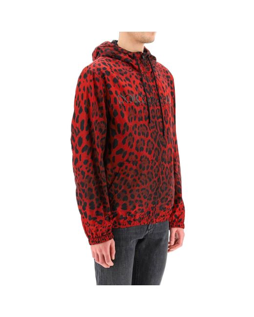 Dolce & Gabbana Red Windbreaker Jacket for men