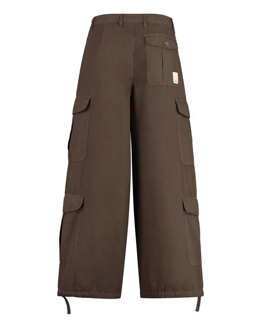 Emporio Armani Brown Cotton Cargo-Trousers for men