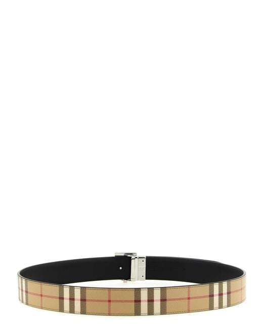 Burberry White Logo Buckle Reversible Belt for men