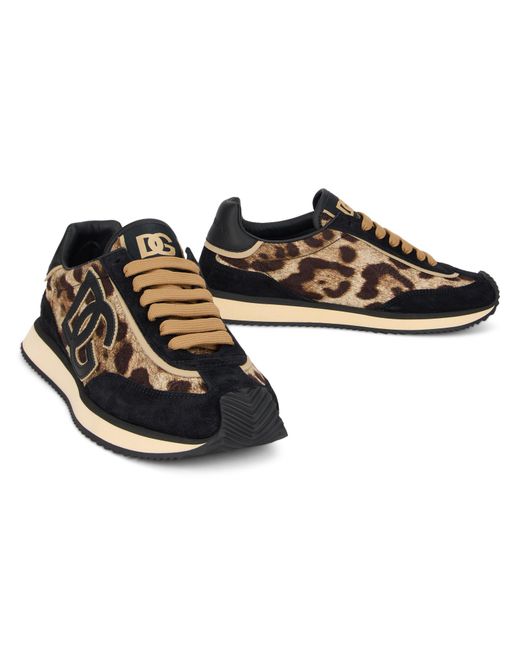 Dolce & Gabbana Black Sneakers Cotton Trainers