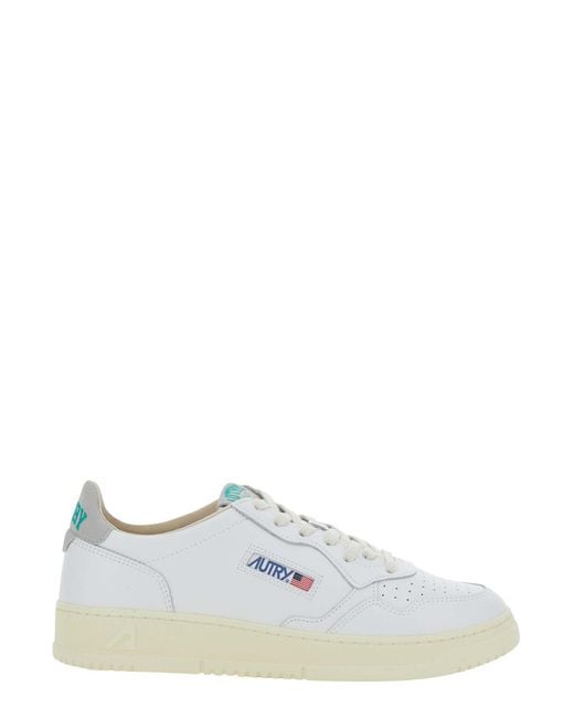 Autry White Sneakers Medalist Low Leather Cow Trainers for men