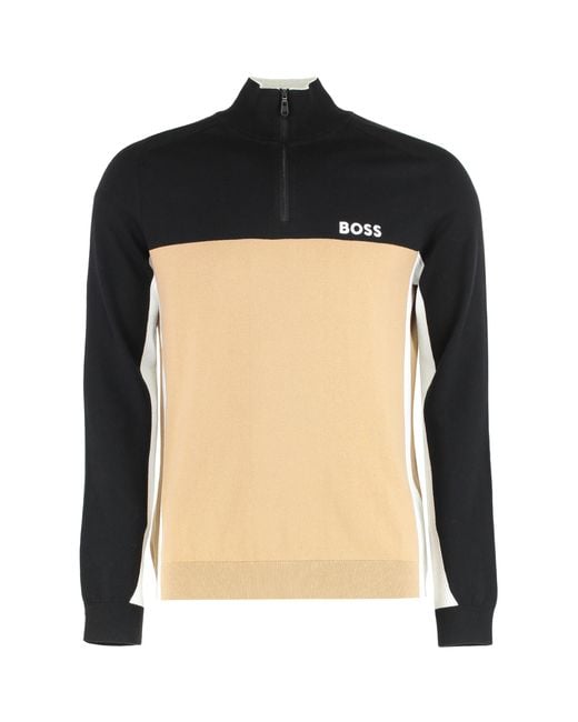 Boss Black Cotton Sweater for men