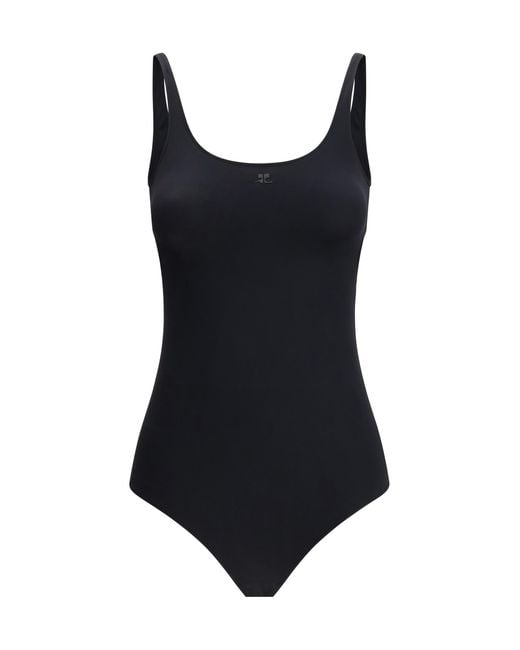Courreges Black One Piece Swimsuit With A Cut-Out Detail Elastane; Polyamide Swimwear