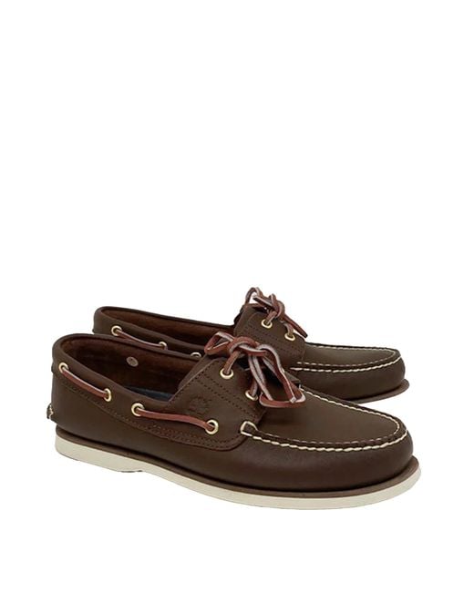 Timberland Brown Boat Shoes Classic Leather for men