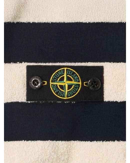 Stone Island Blue Sweater Striped Cotton-Blend for men