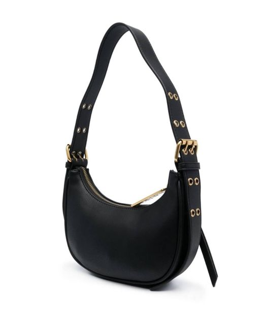 Versace Black Logo-lettering Faux-leather Shoulder Bag