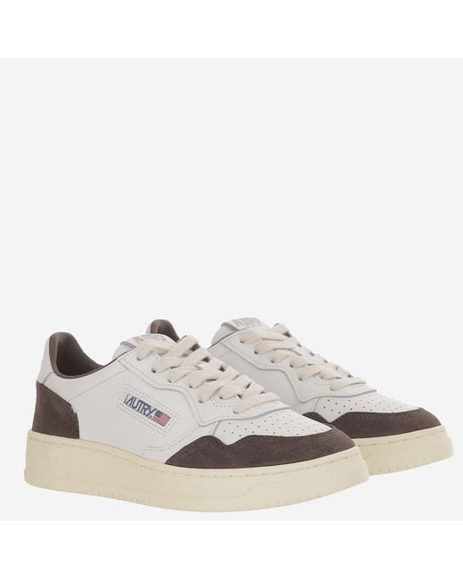 Autry White Leather Sneakers Medalist Low Trainers