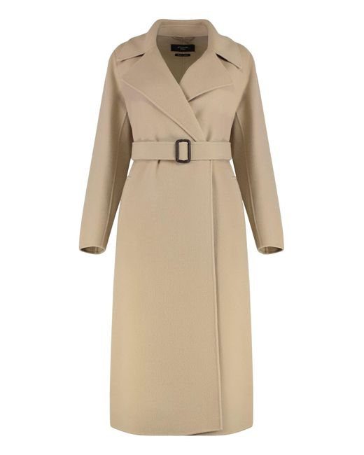 Weekend by Maxmara Natural Manu Double-Breasted Virgin Wool Coat