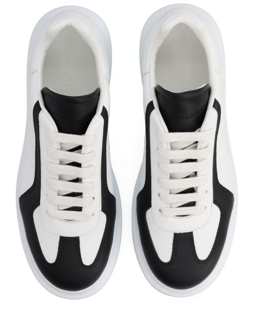 McQueen White Oversize Sneaker Calf Leather Trainers for men