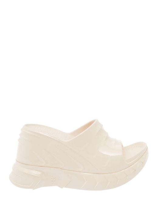 Givenchy Natural Marshmallow Rubber Wedge Sandals