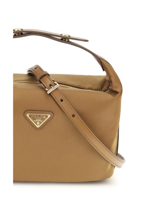Prada Brown Mini Handbag Chérie Recycled Polyamide Shoulder Bags