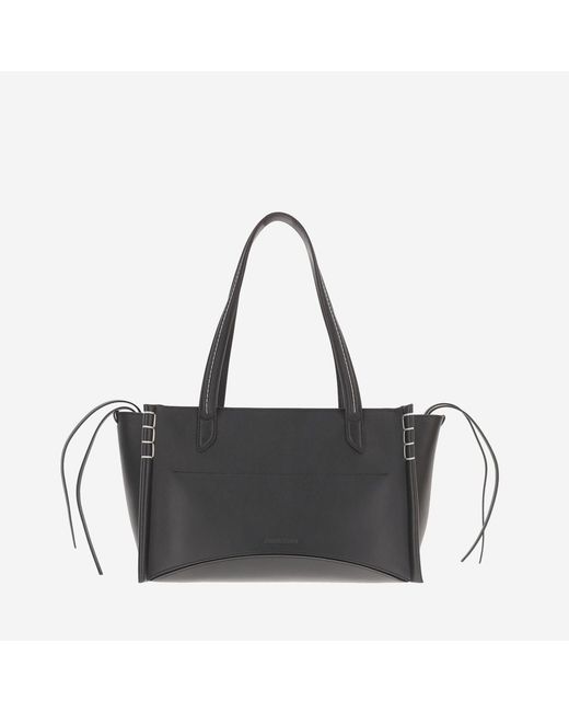 J.W. Anderson Black Shoulder Bag Elongated Cabas Leather