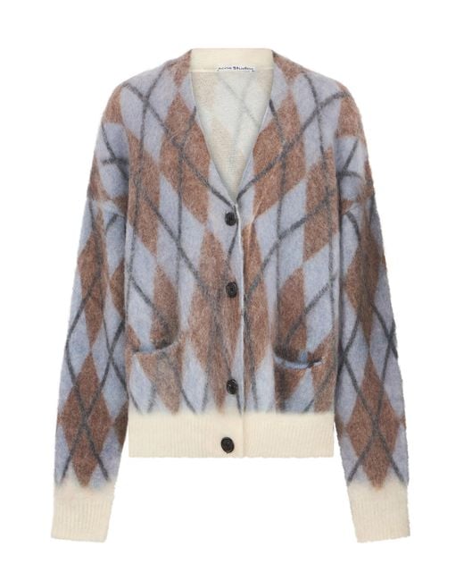 Acne Blue Cardigan Mohair Blend Cardigans