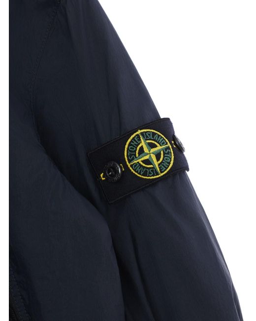 Stone Island Blue Kids Hooded Jacket Polyamide for men
