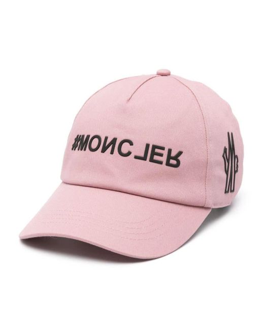 3 MONCLER GRENOBLE Pink Baseball Hat With Embossed Logo for men