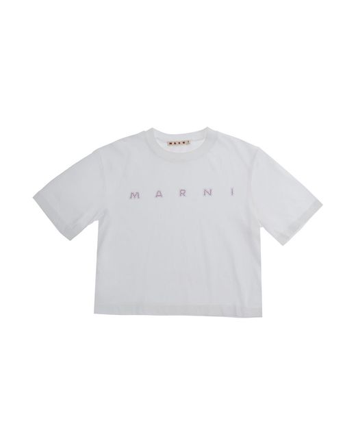 Marni White Cotton T-Shirt T-Shirts