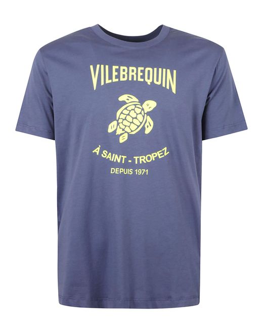 Vilebrequin Blue Logo Print Regular T-Shirt for men