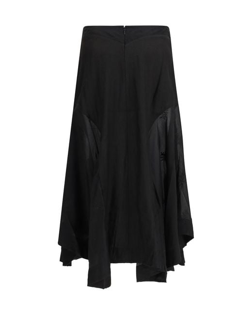 Our Legacy Black Petti Skirt Ethereal Veil Lyocell; Polyester