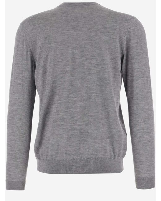 Malo Gray Cashmere And Silk Pullover for men