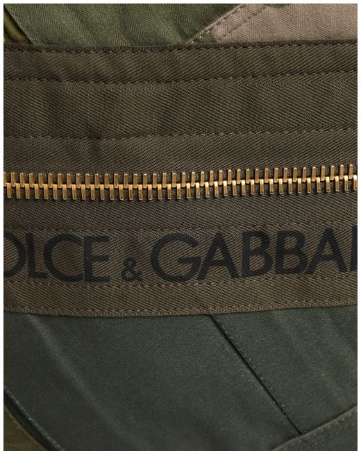 Dolce & Gabbana Green Military Patchwork Rucksack Backpack Borse Bag for men