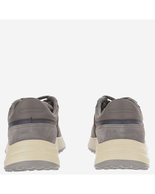 Hogan Gray Sneakers Hyperlight Leather-Mesh Leather And Mesh Trainers for men