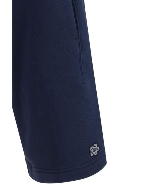 KENZO Blue Boke Flower Shorts Cotton Bermuda for men