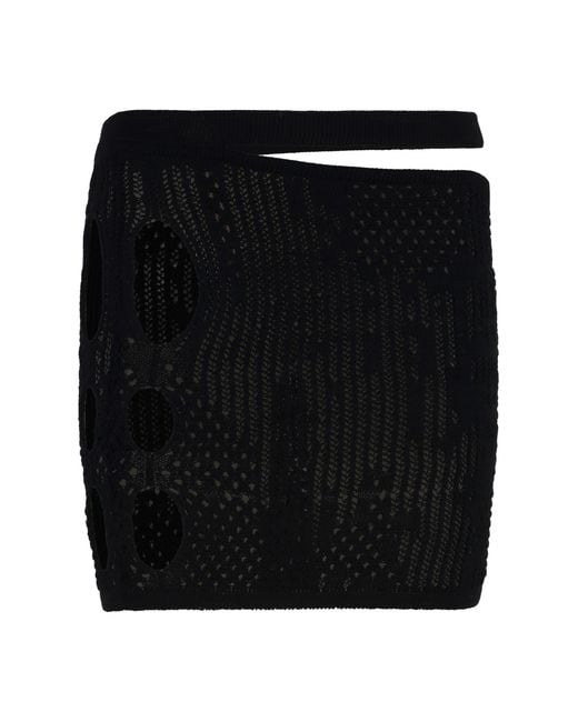 Roberta Einer Black Knitted Mini Skirt Cotton