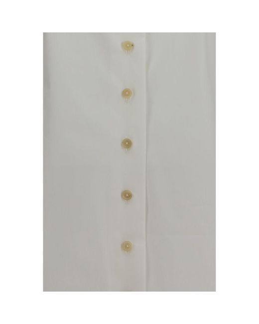 Khaite Gray White Cotton Dress Shirt