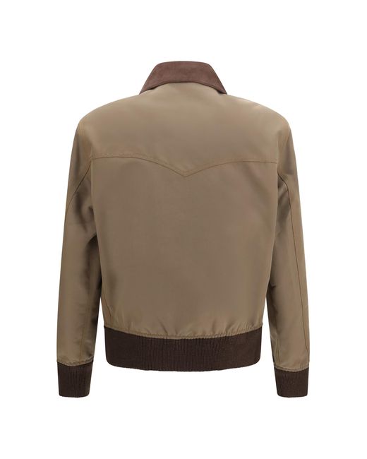 Prada Brown Jacket With Corduroy Collar Cotton for men
