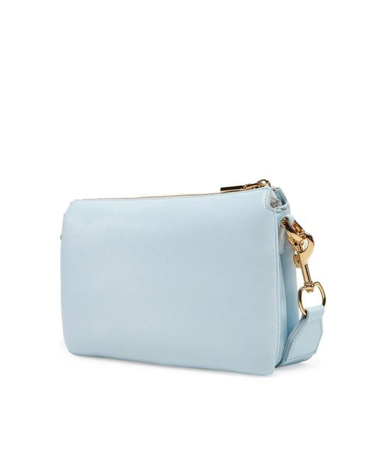 Moschino Blue Chain Link Logo Shoulder Bag