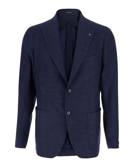 Tagliatore Blue Jacket Single-Breasted Wool Blazers for men