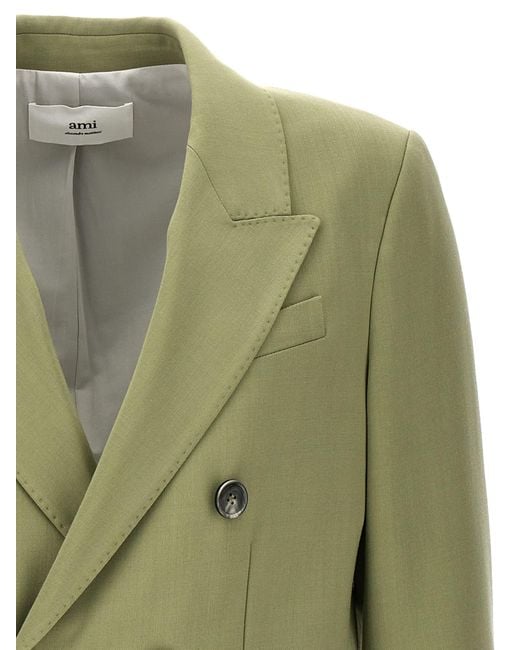 AMI Green Double-Breasted Blazer for men